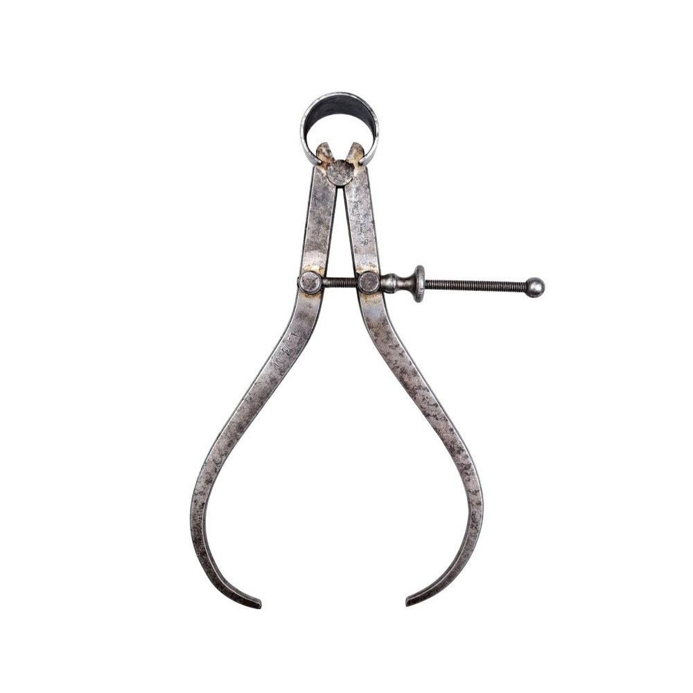 Vintage Starrett Outside Spring Caliper 6 inch Machinist Tool Measure Flat Leg